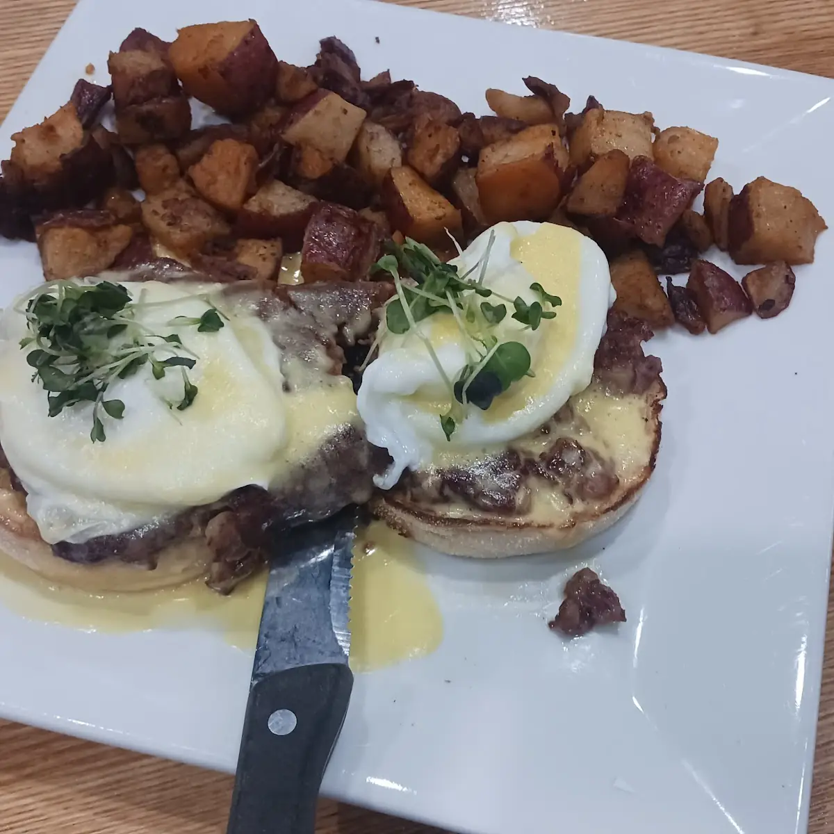 Eggs Benedict with Hash and Homefries