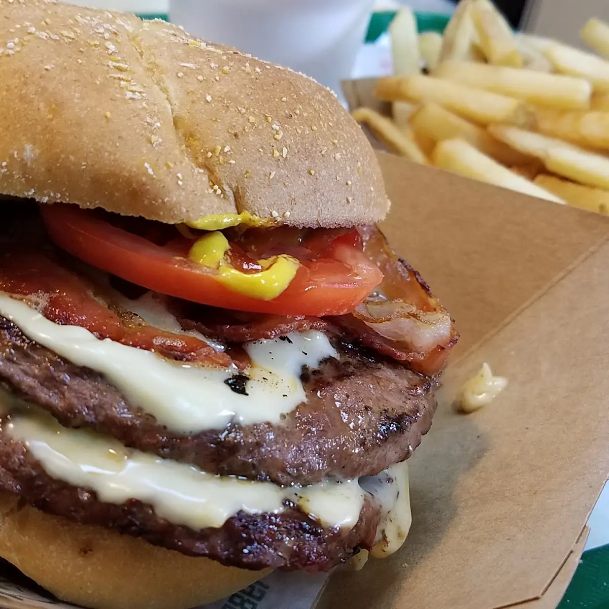Double Cheese Burger and Bacon