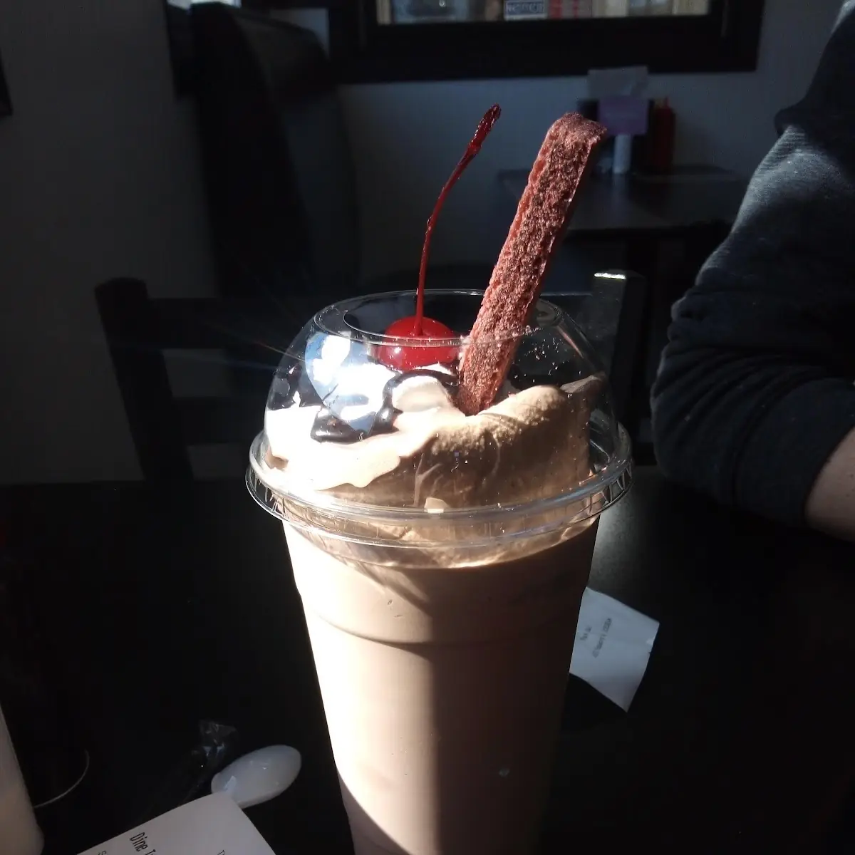 Chocolate Shake with Whipped Cream and Cherry