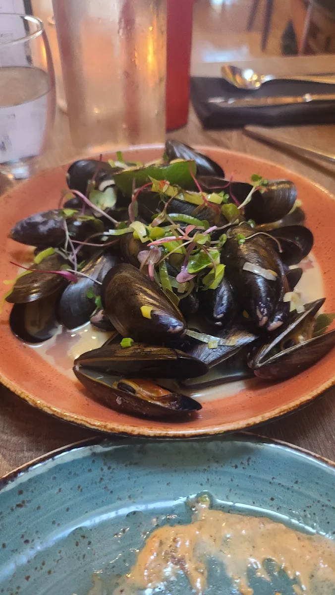Mussels and Caesar Salad, Garlic's of London