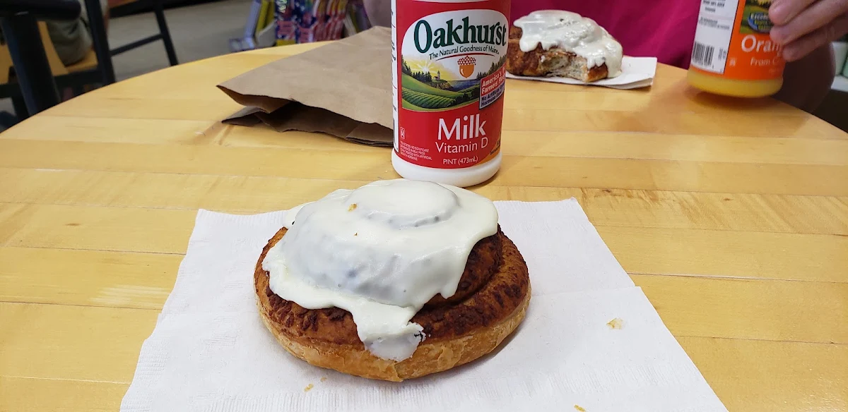 Cinnamon Roll and Milk