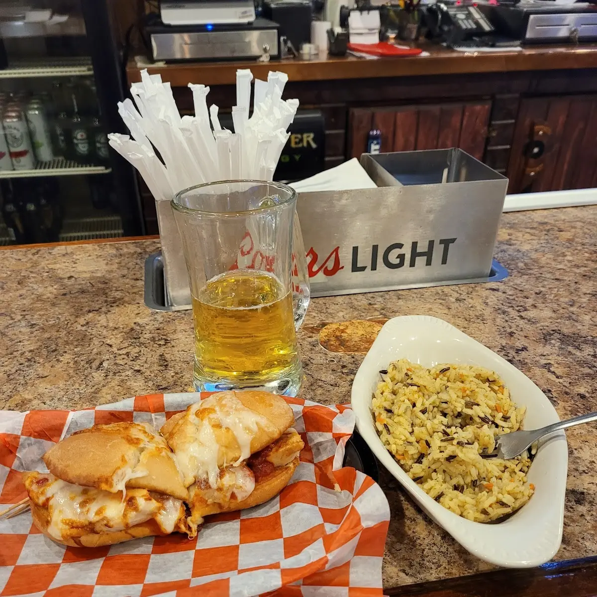 Grilled Chicken Parmesan and Wild Rice