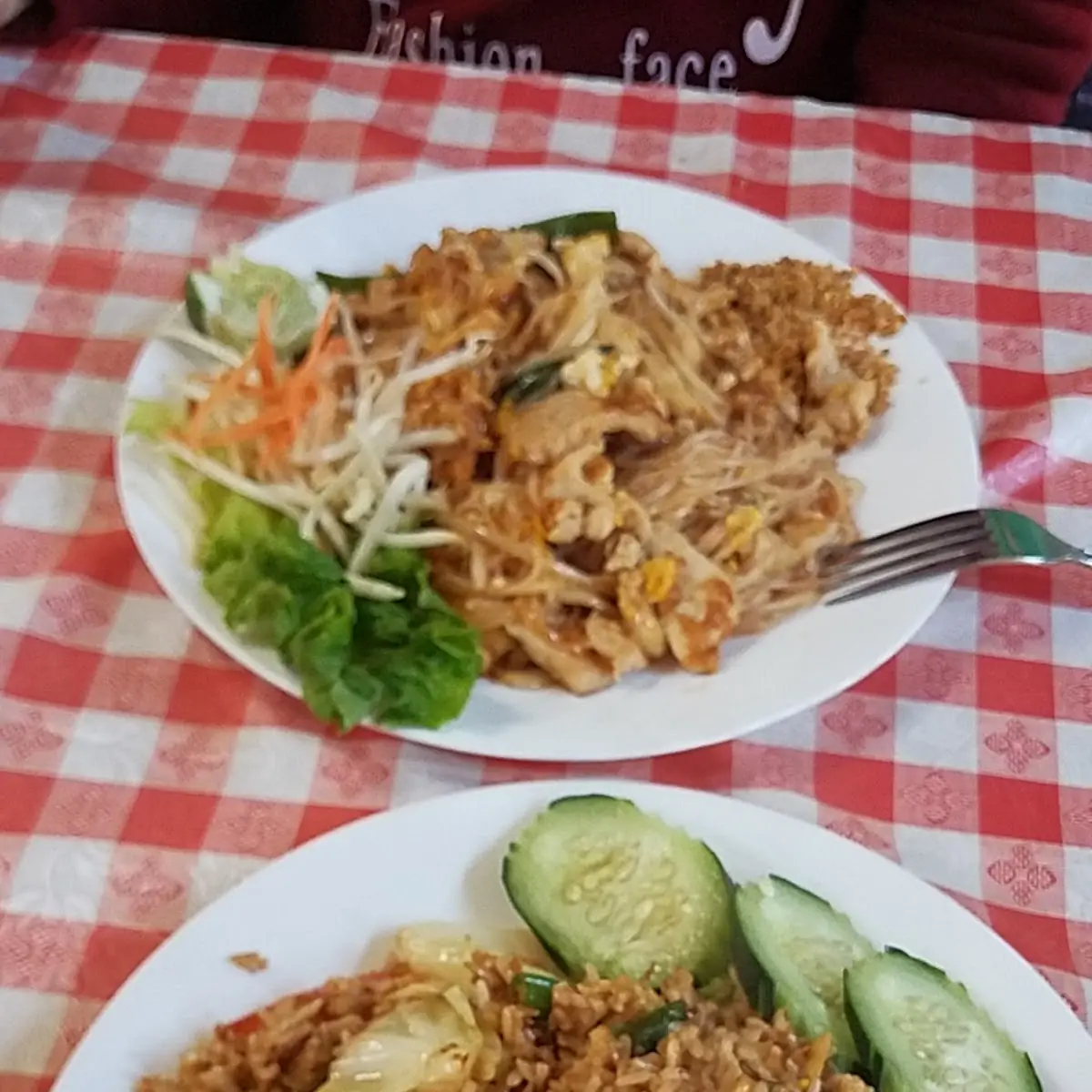 Top Pad Thai Noodle & Bottom Basil Fried Rice