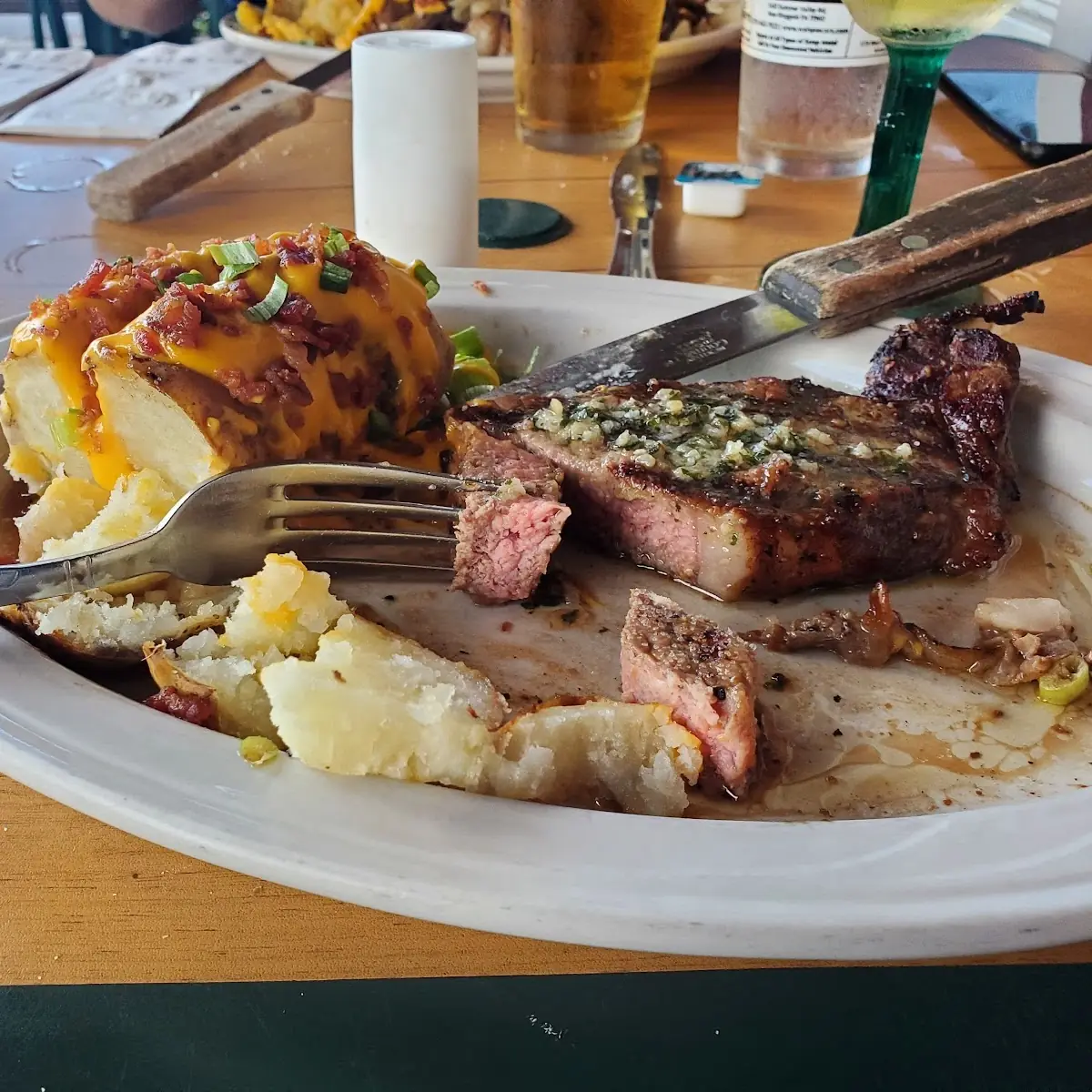 Strip Steak w Stuffed Baked Potato