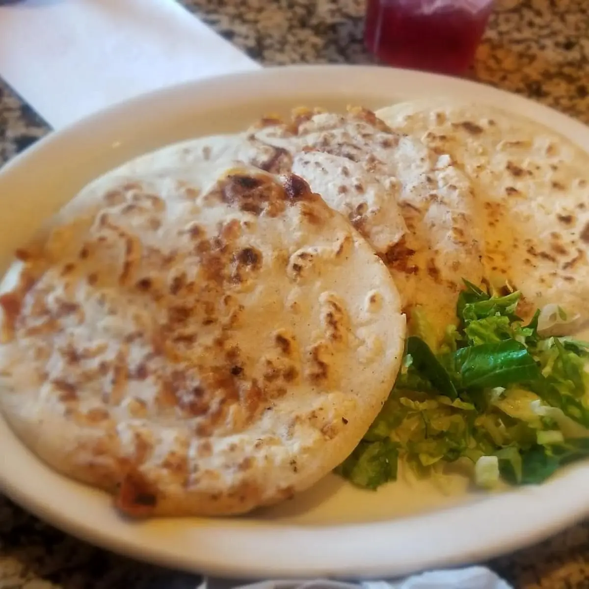 Pupusas Mixtas Bean Cheese and Chicharron