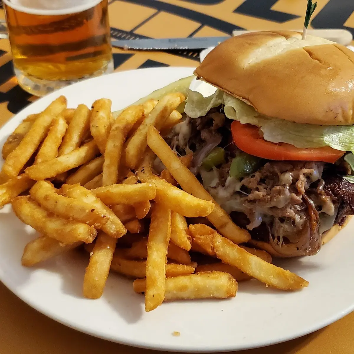 Philly Cheesesteak Burger Basket