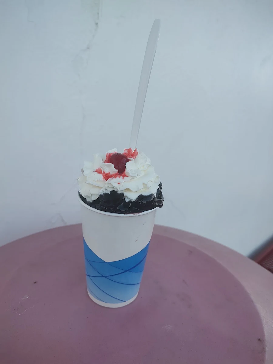 Ice Cream Sundae with Black Cherry Topping