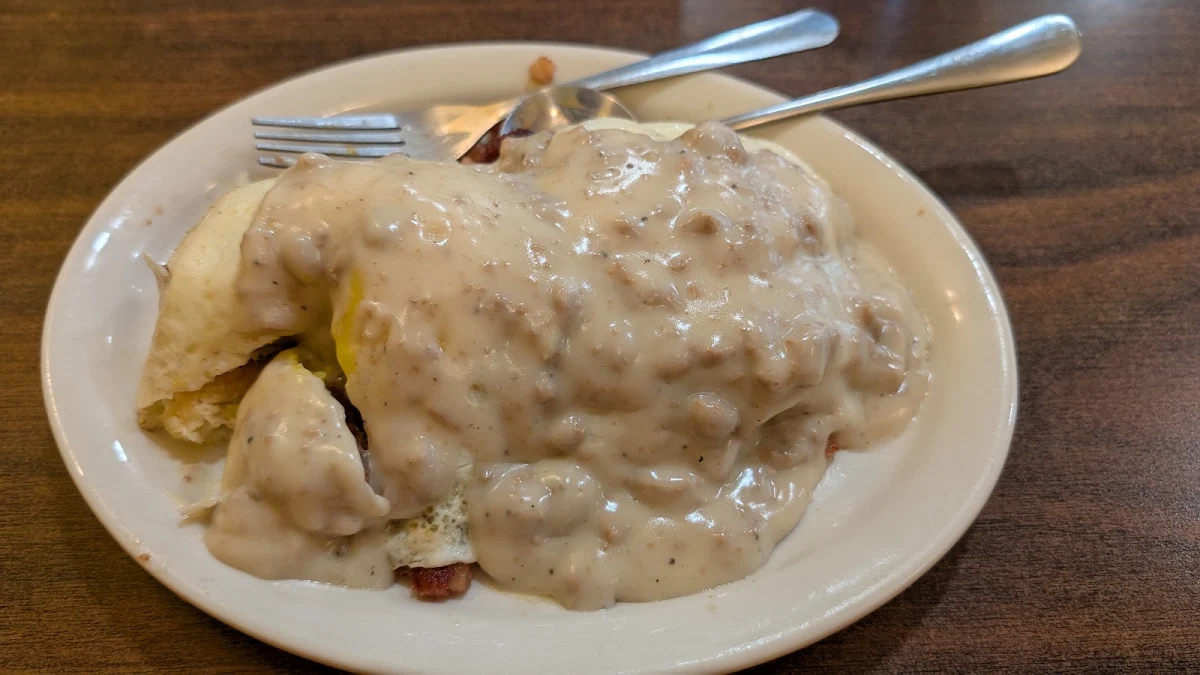 Biscuits and Sausage Gravy with Eggs Any Style