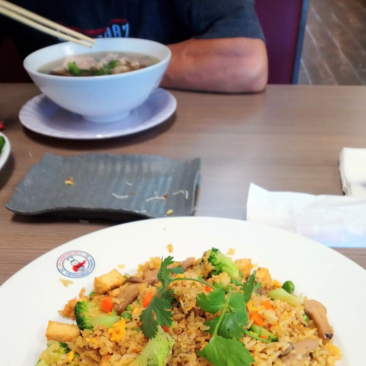 Vegetable Fried Rice with Fried Tofu Cubes