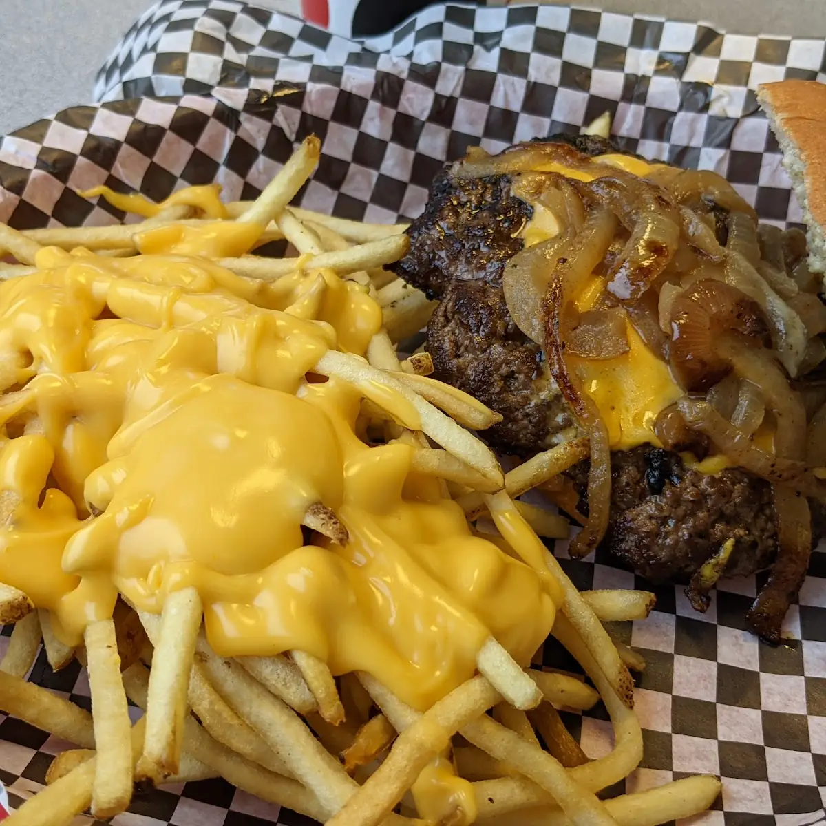 Tom Burger and Cheese Fries