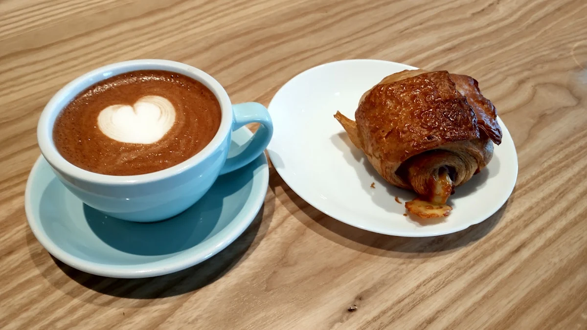 Chocolate Croissant and Latte