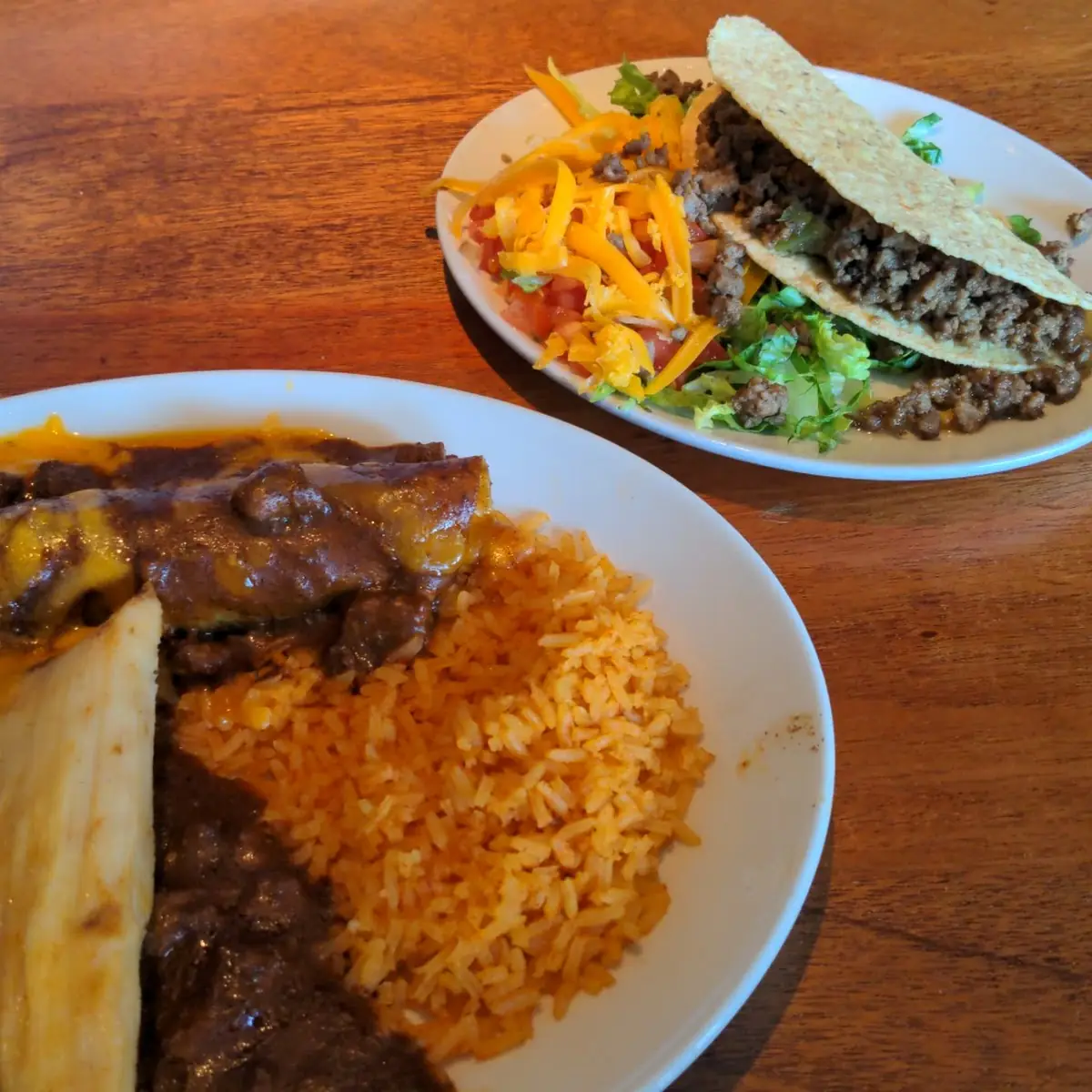 Cheese Enchiladas with Beans and Rice