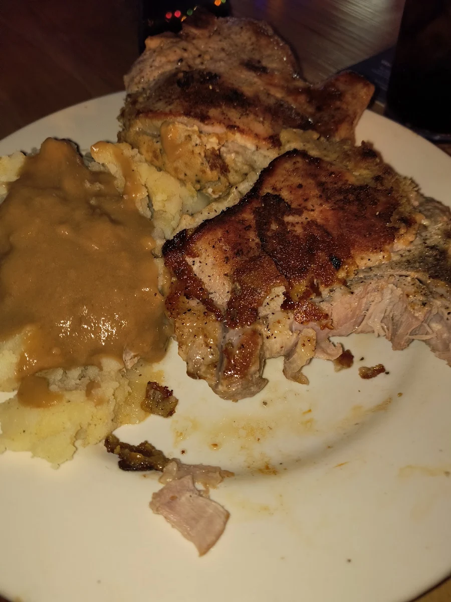 Stuffed Porkchops N Gravy with Mashed Potatoes