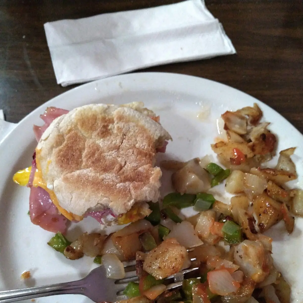 Ham English Muffin with Egg