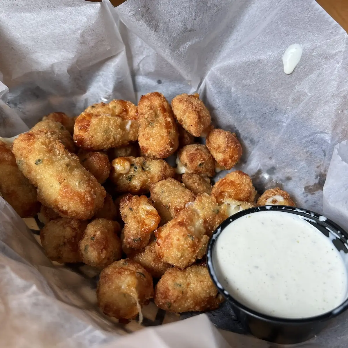 Breaded Cheese Curds with Ranch
