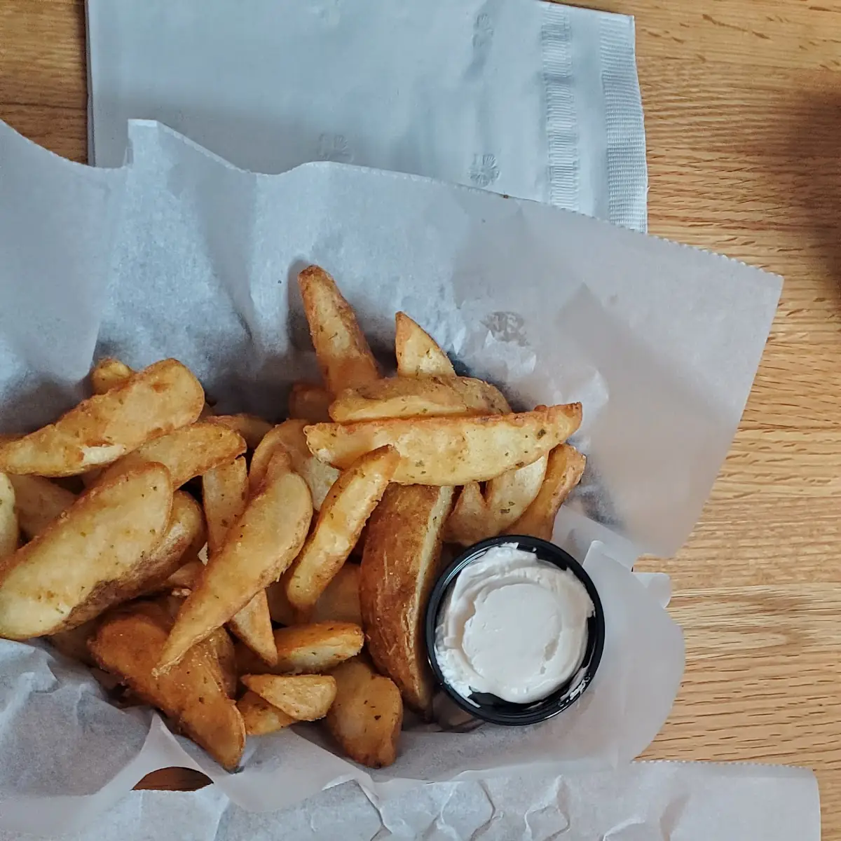 Cheesesteak Sandwich and Sour Cream Wedges