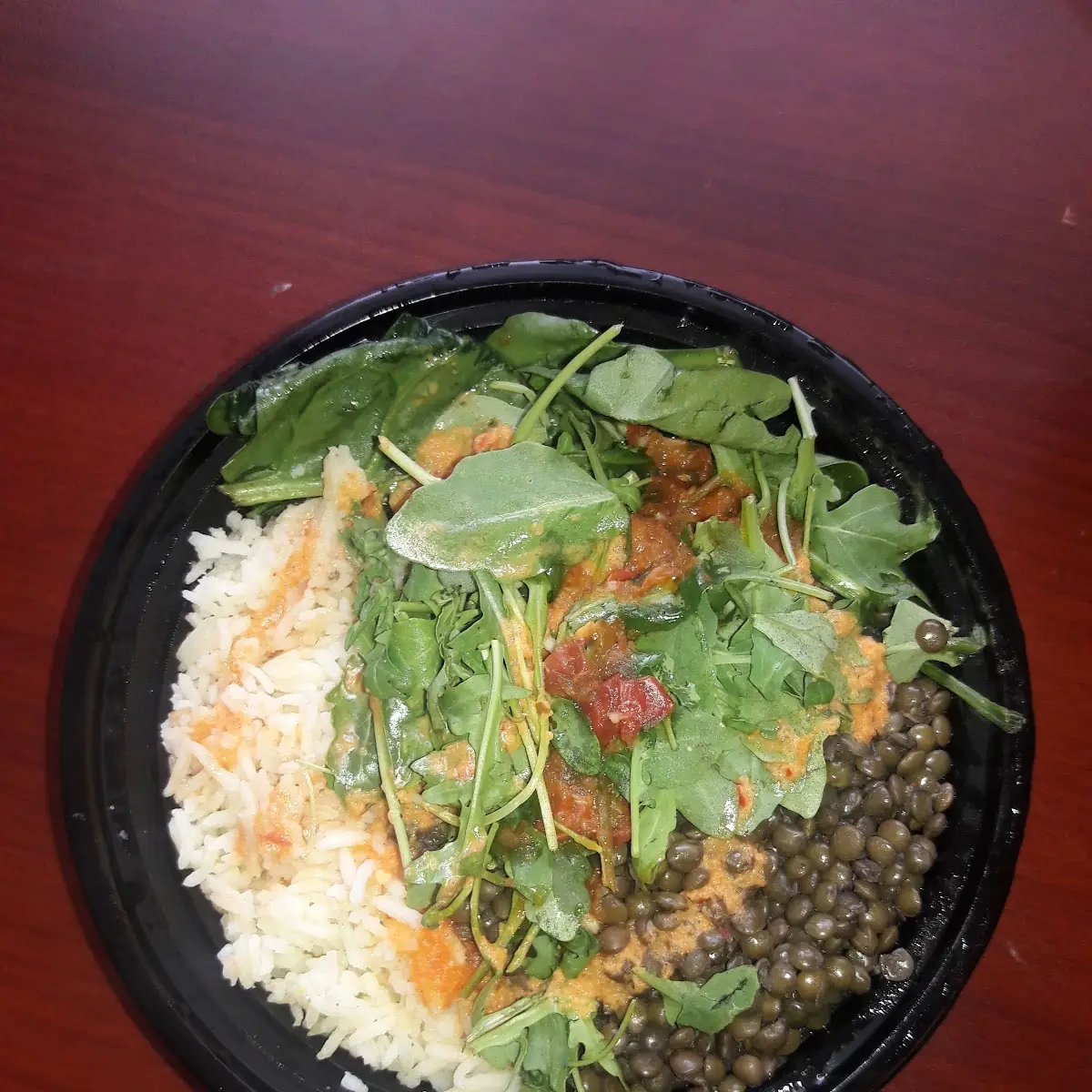 Lentils Arugula Salad and Saffron Rice