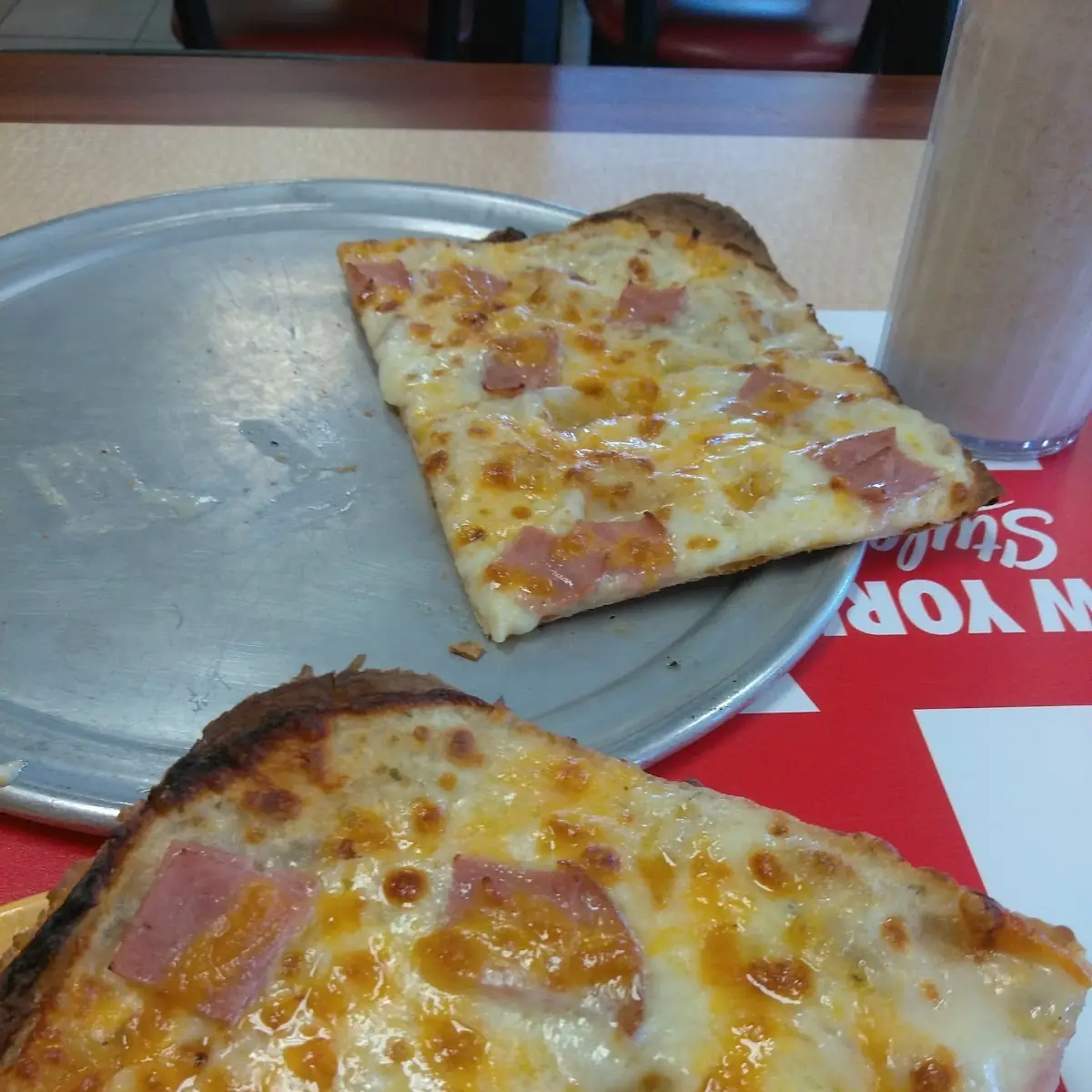 Thin Crust Ham and Cheddar and Sweet Tea