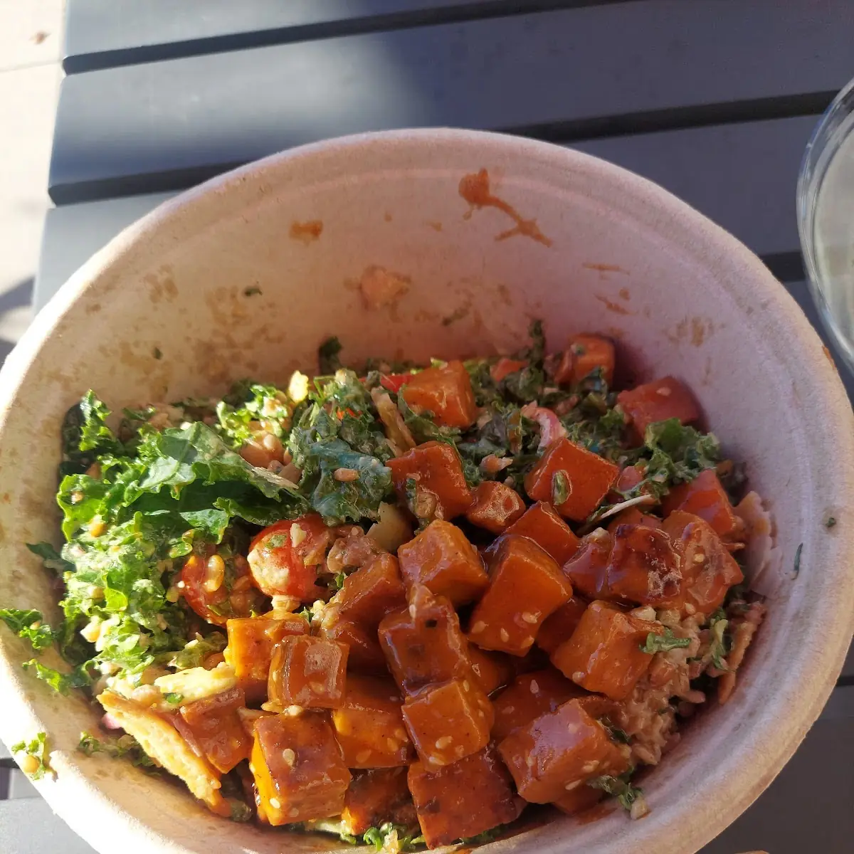 Pesto Caesar Salad with Miso Tofu