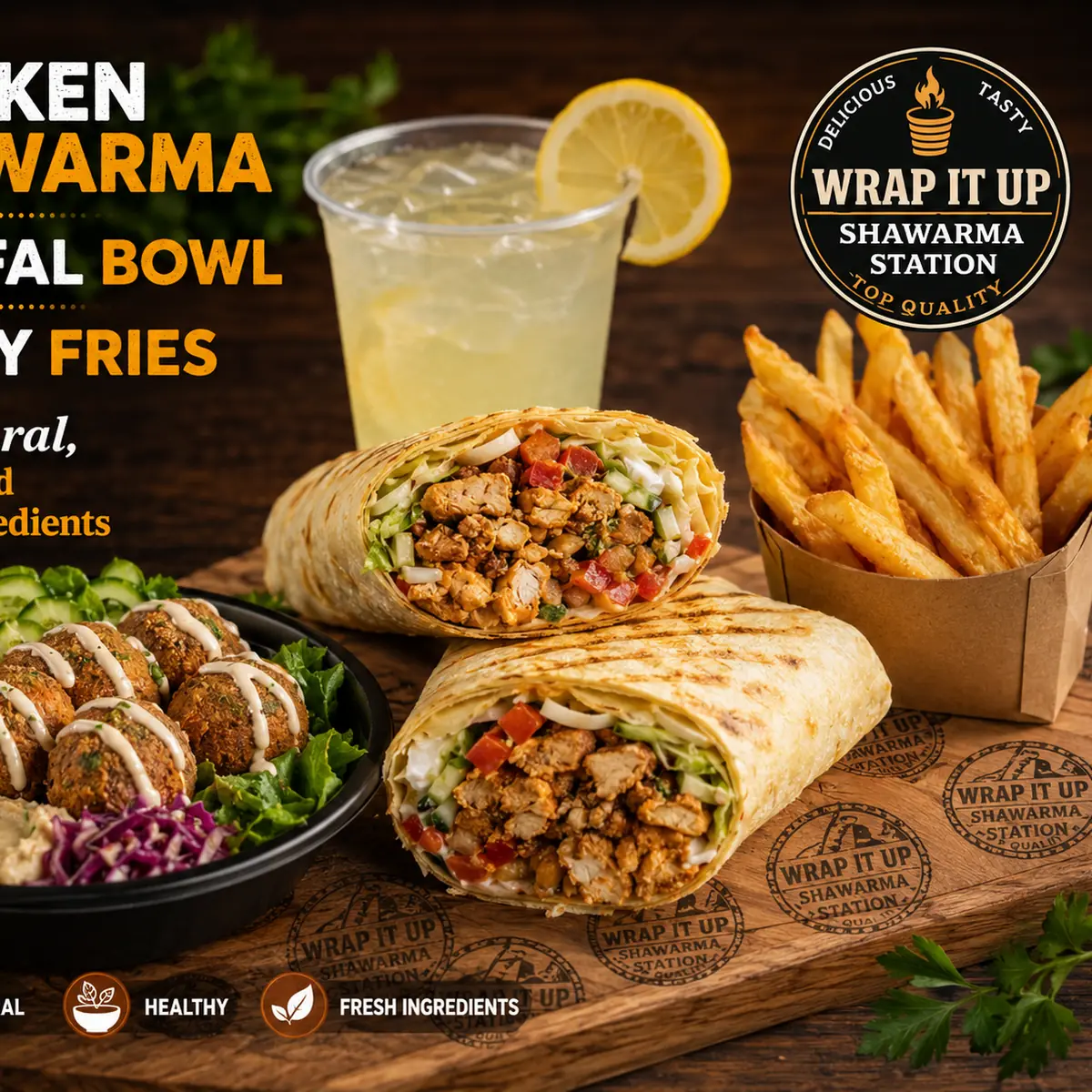 Grilled Chicken Wrap Shawarma