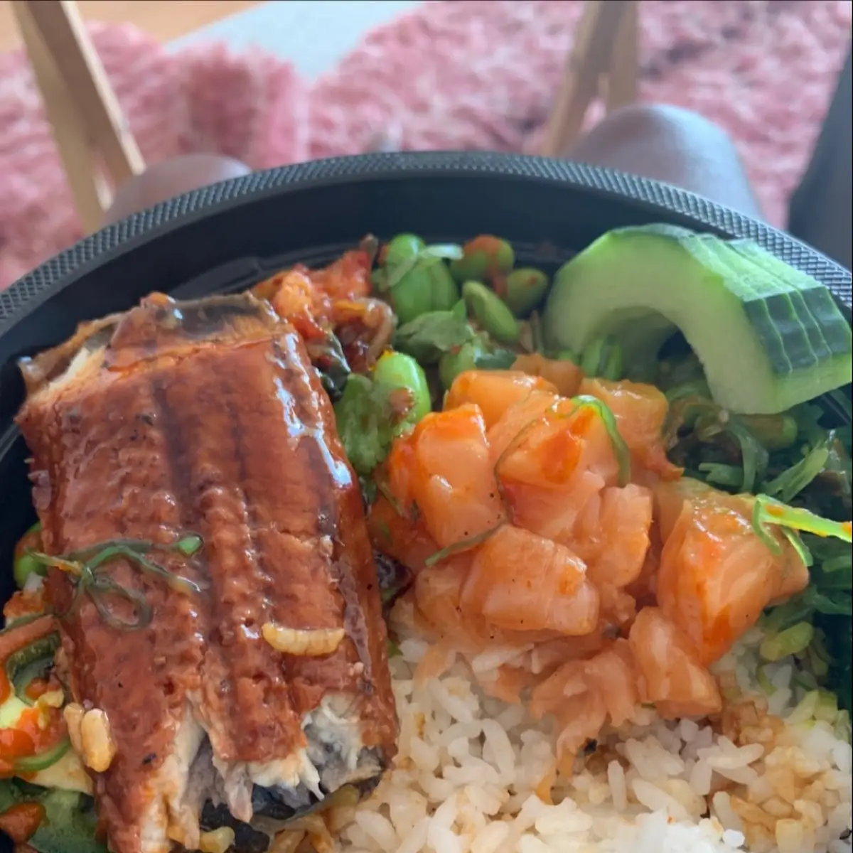 Eel and Salmon Poke Bowl