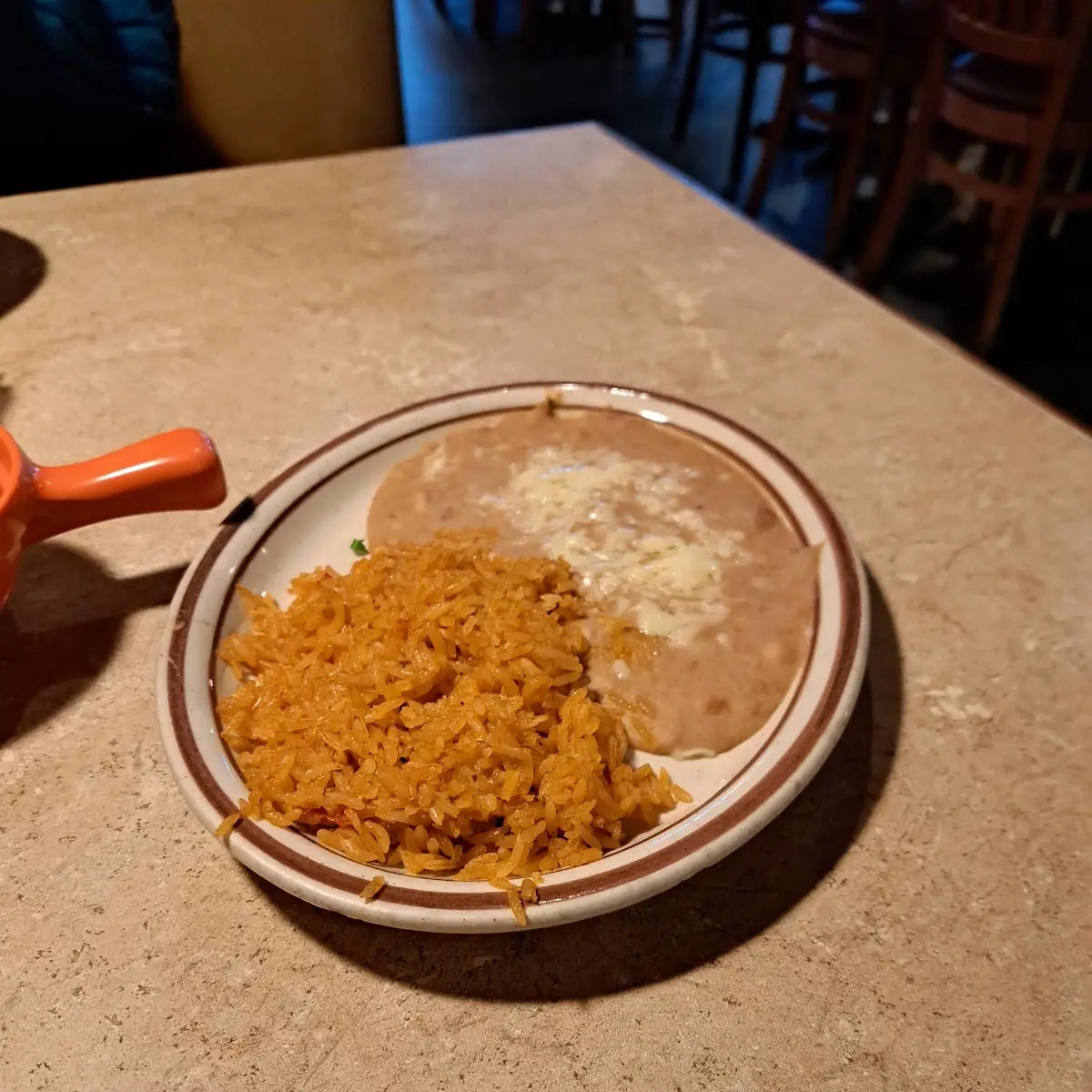 Refried Beans with Yellow Rice