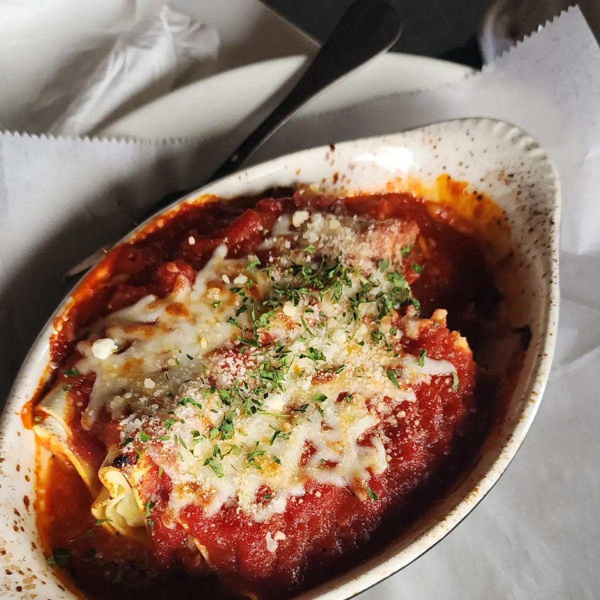 Baked Lasagna with Garlic Knots