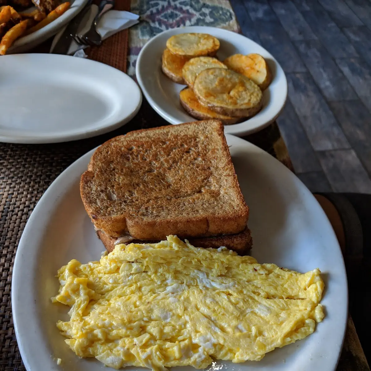French Toast and Scrambled Eggs