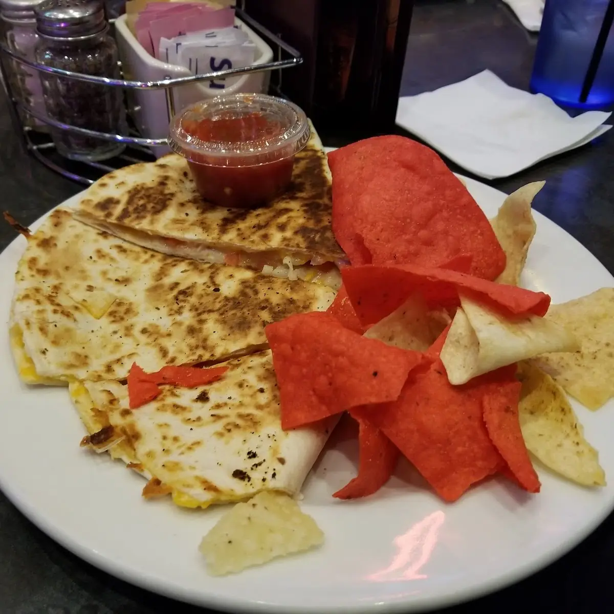 Cheese Quesadilla with Chips and Salsa