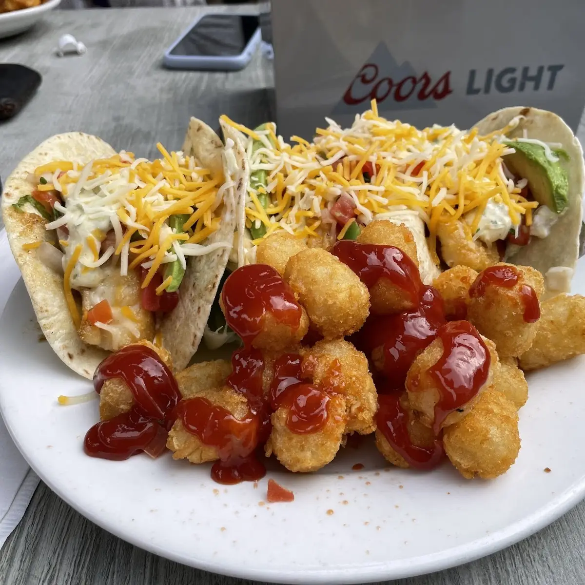 Grilled Fish Tacos with Tater Tots