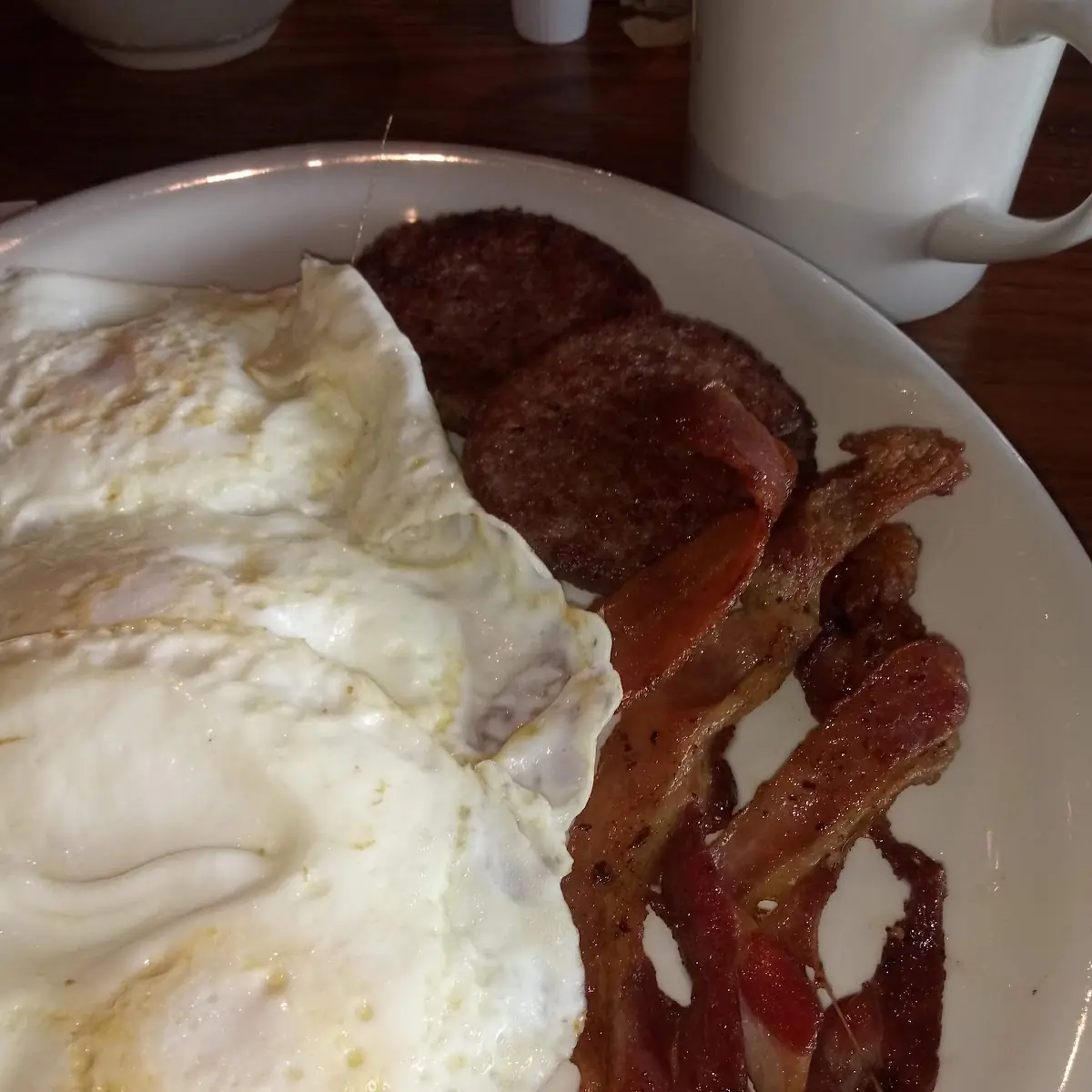 Bacon Sausage Eggs