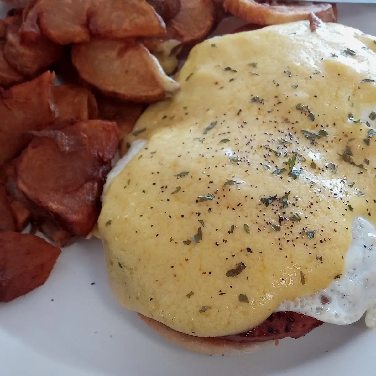Eggs Benedict and Home Fries