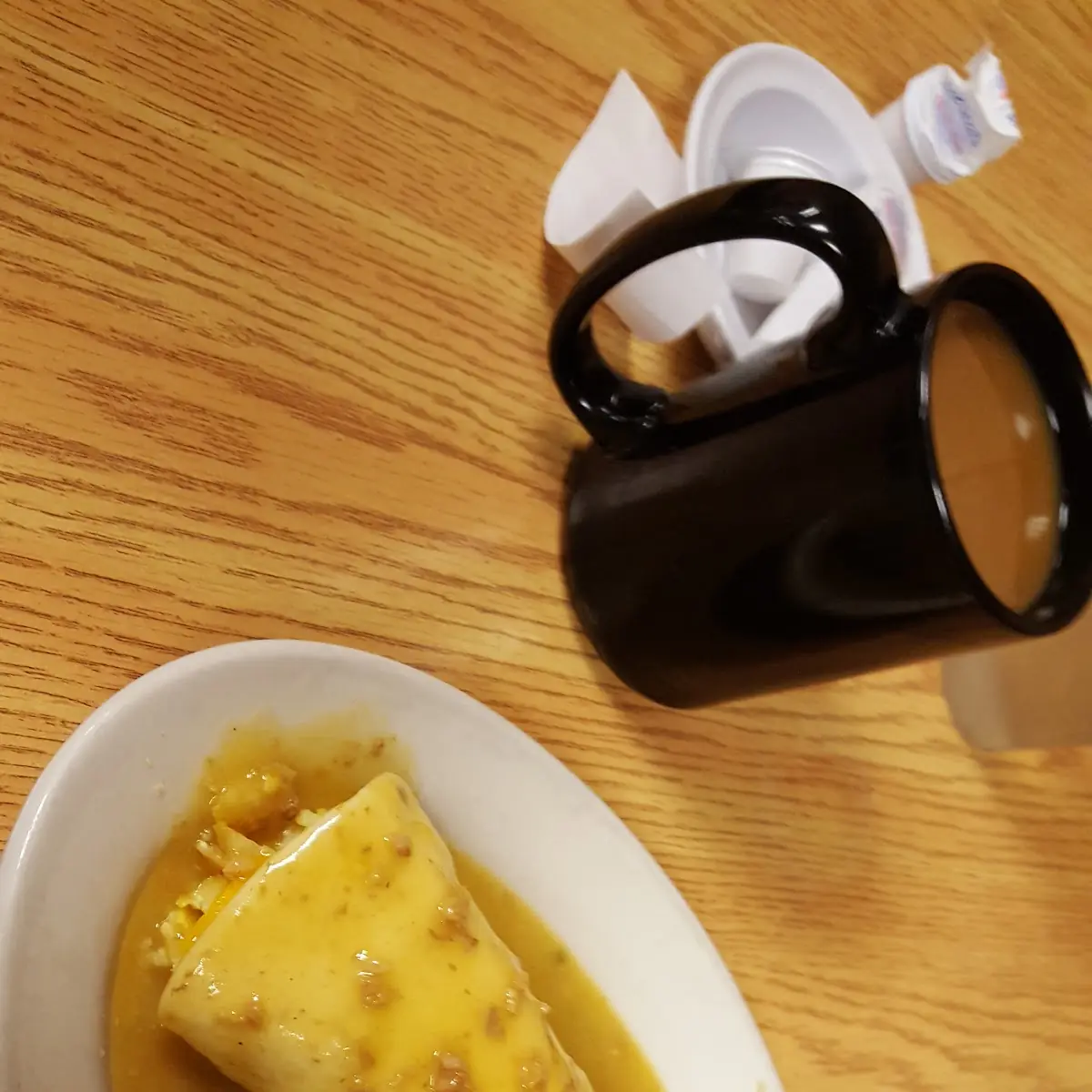 Breakfast Burrito Smothered in Green Chili