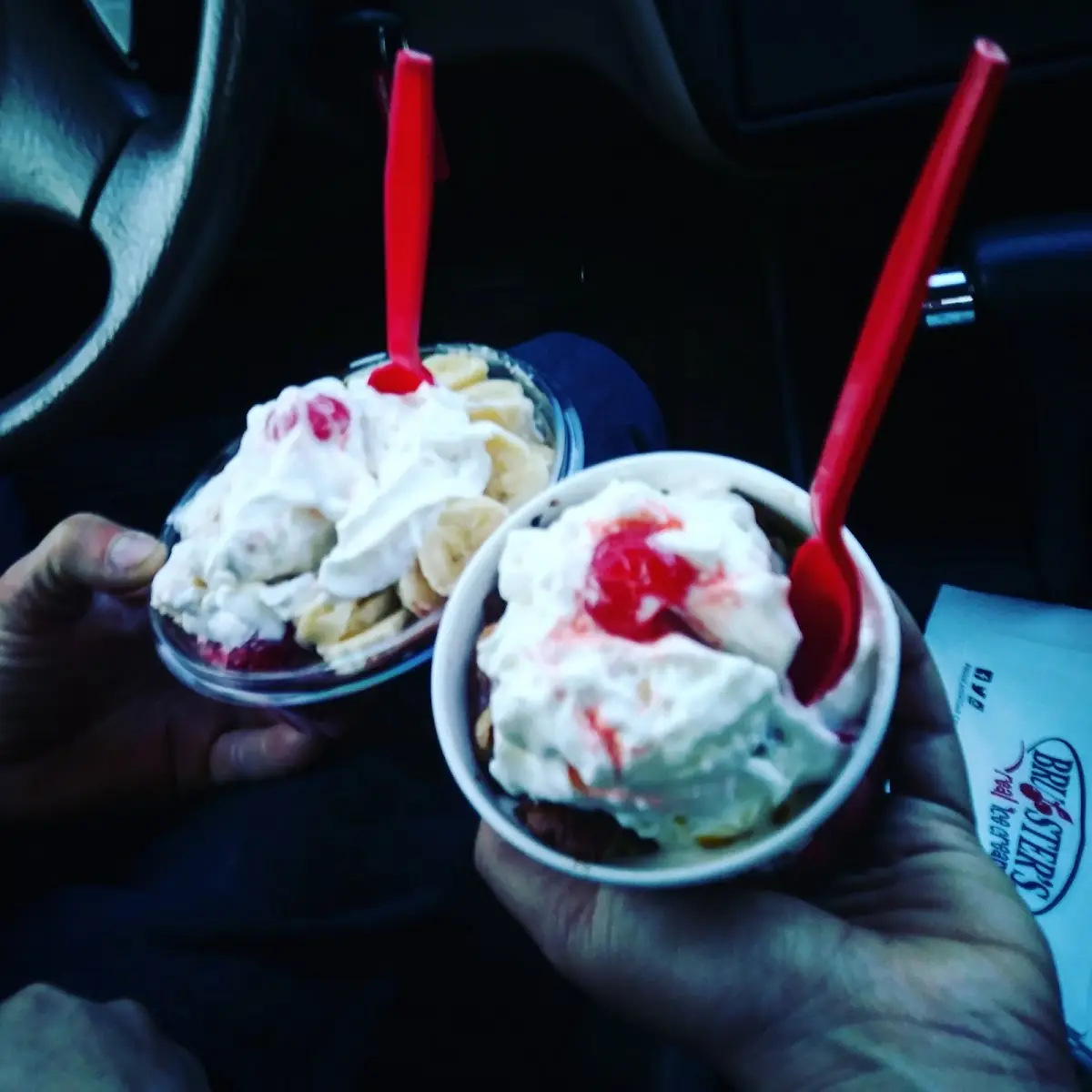Banana Split Warm Brownie Sundae