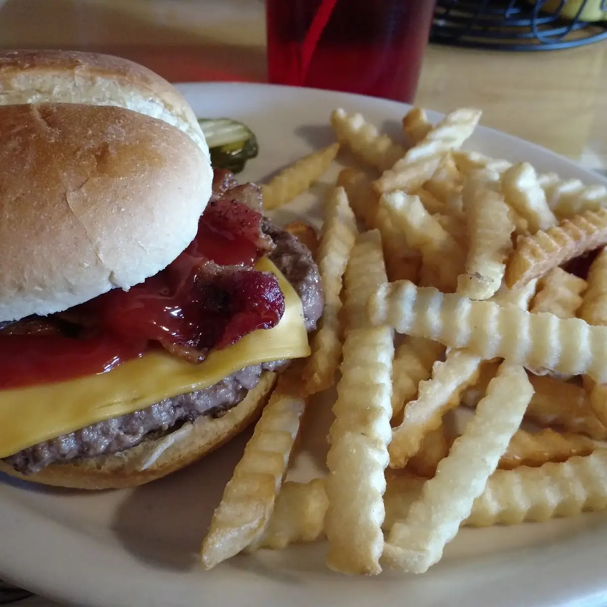 Bacon Cheeseburger and Fries