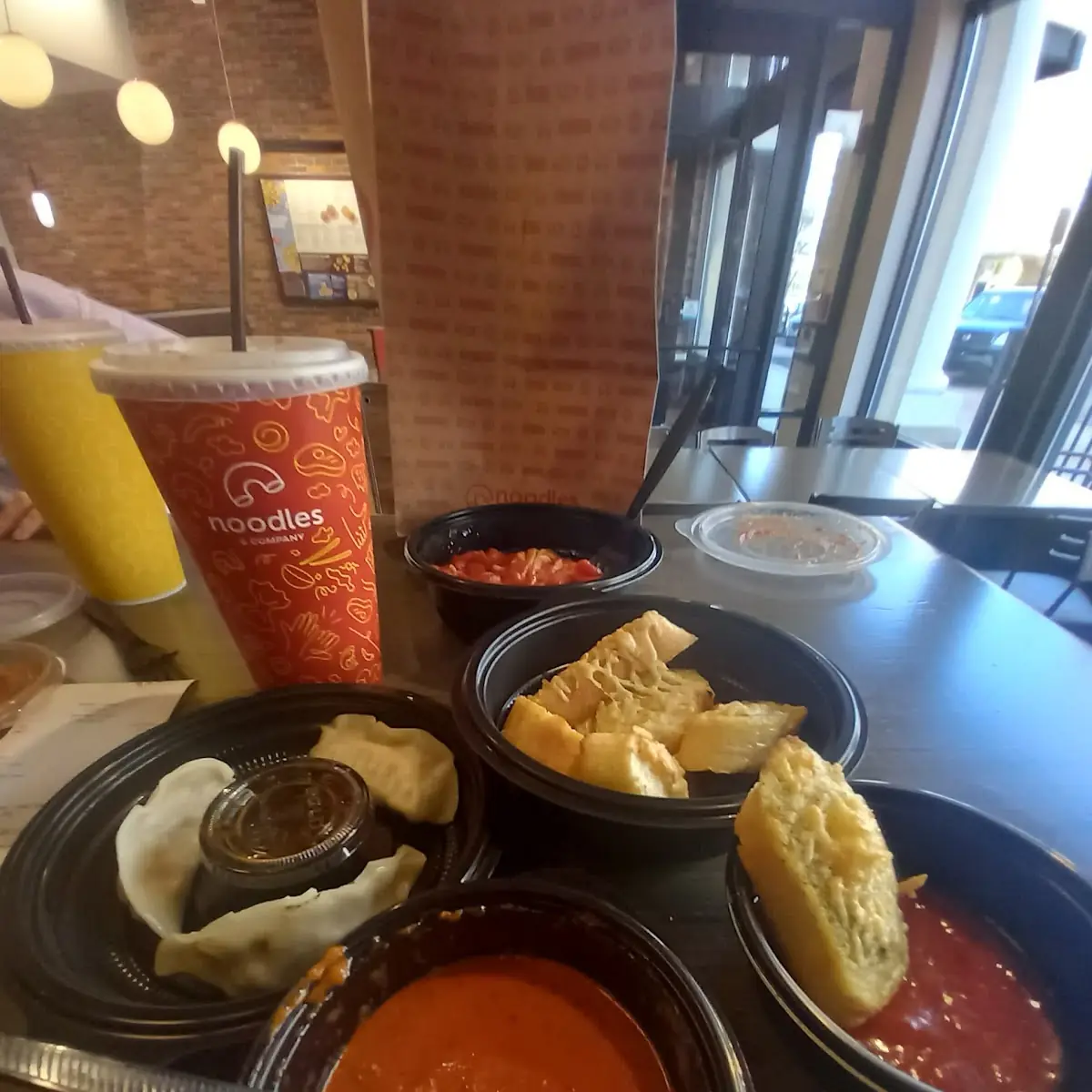 Potstickers and Tomato Bisque