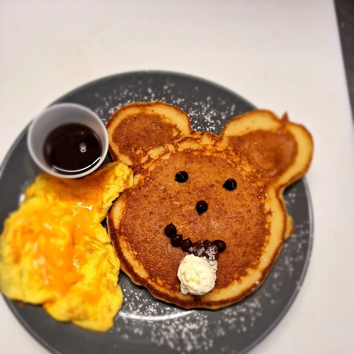 Kid Chocolate Pancake Scramble Egg with Cheddar Cheese