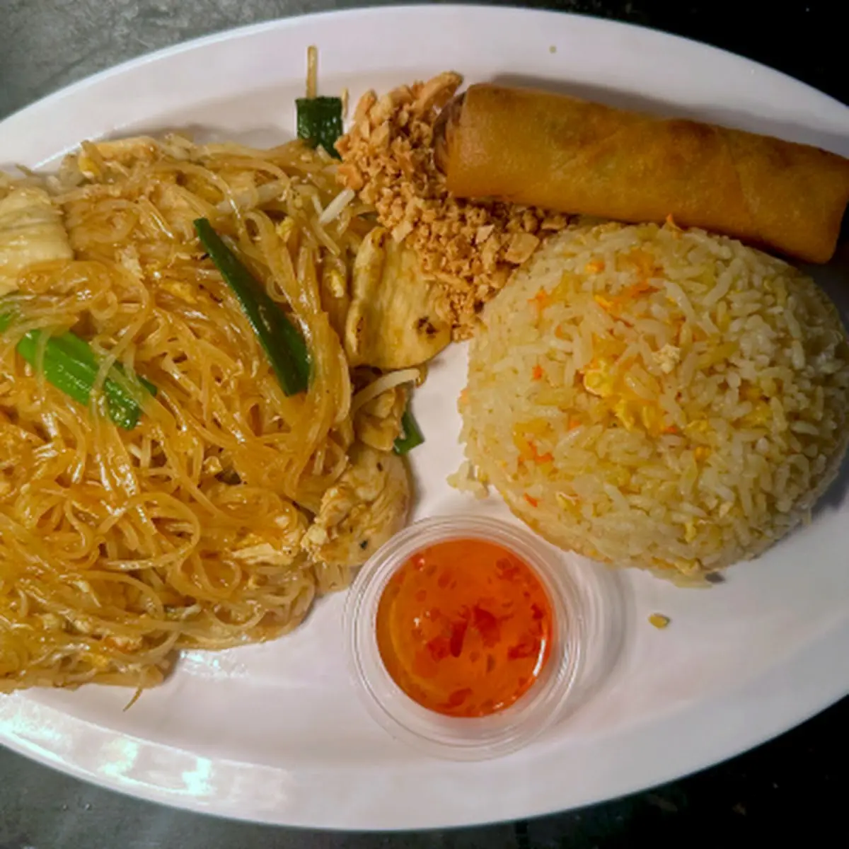 Pad Thai with Egg Roll