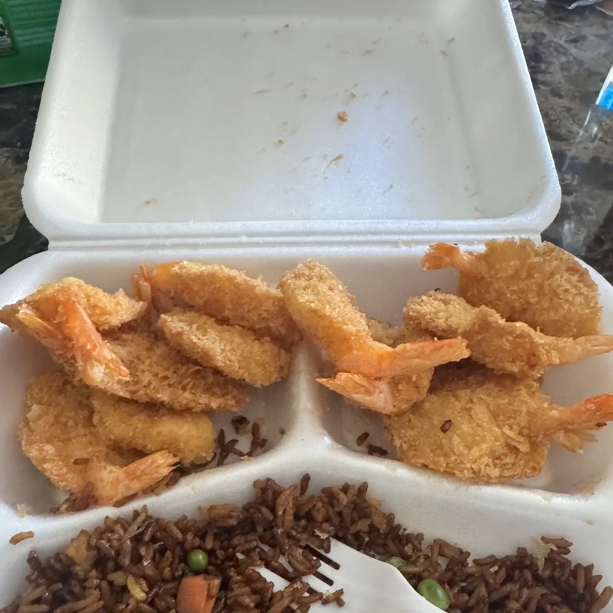 Plain Fried Combination Plate with Rice Fried