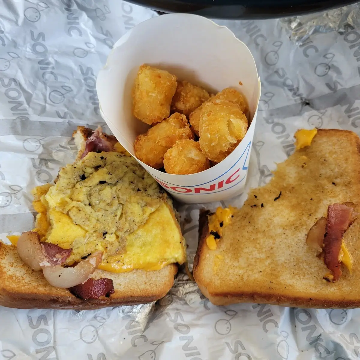 Bacon Egg and Cheese Toaster with Tots