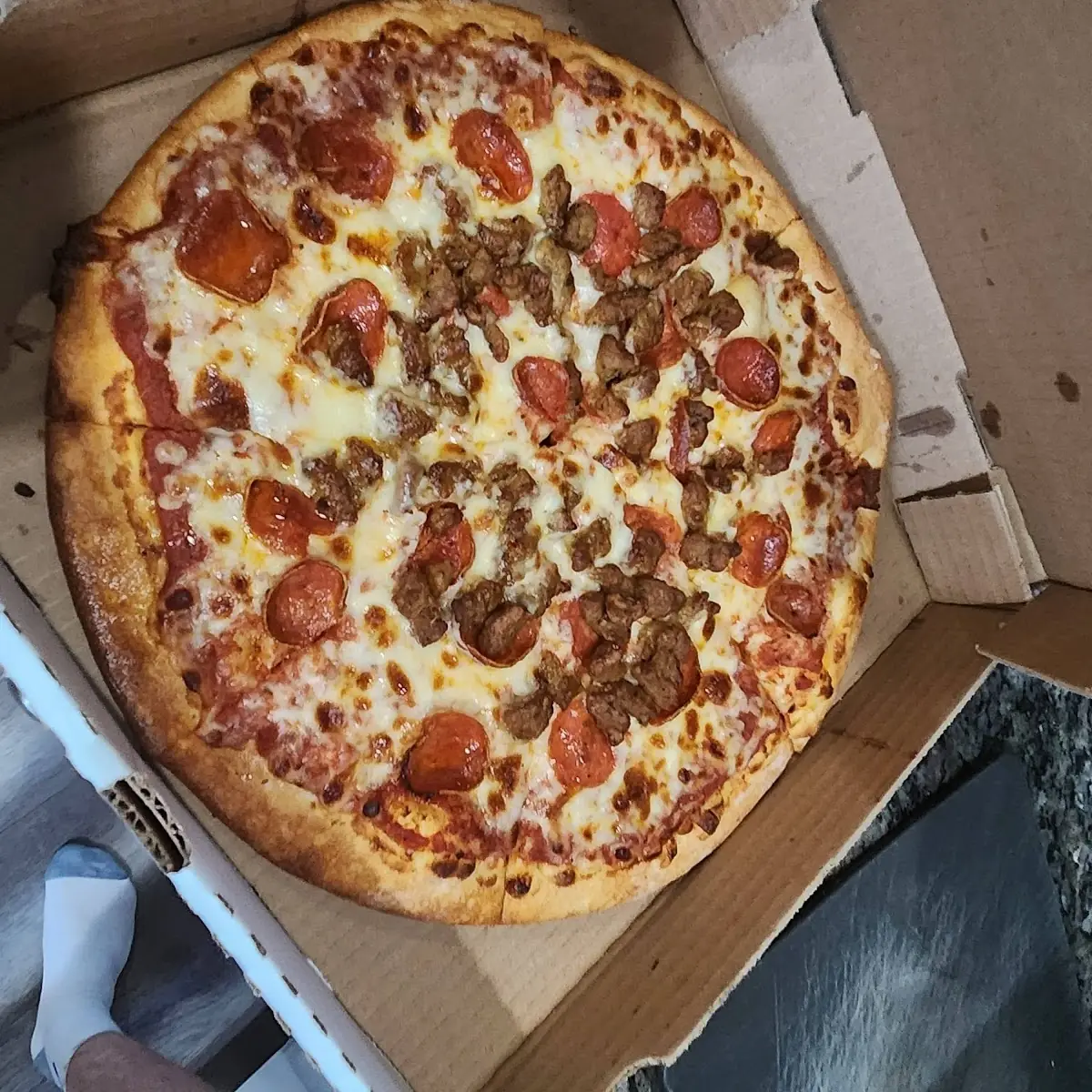 Pepperoni and Sausage Pizza