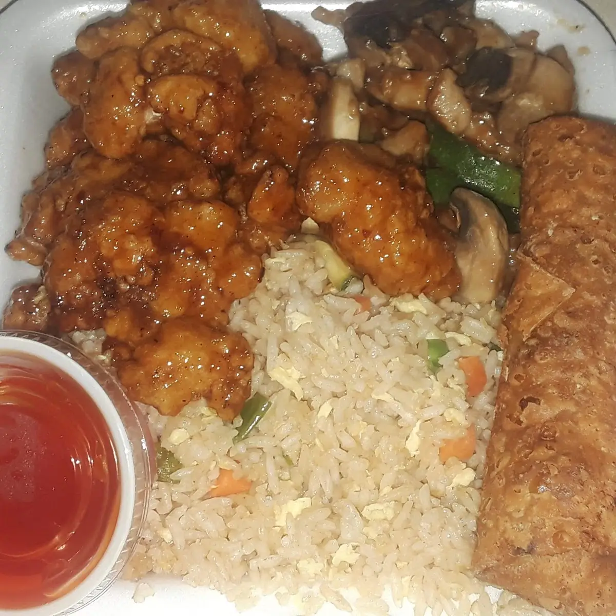Orange Chicken Mushroom Chicken & Fried Rice