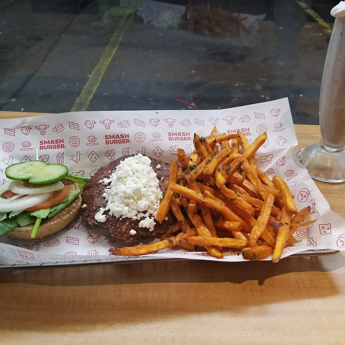 Spinach Cucumber and Goat Cheese Burger