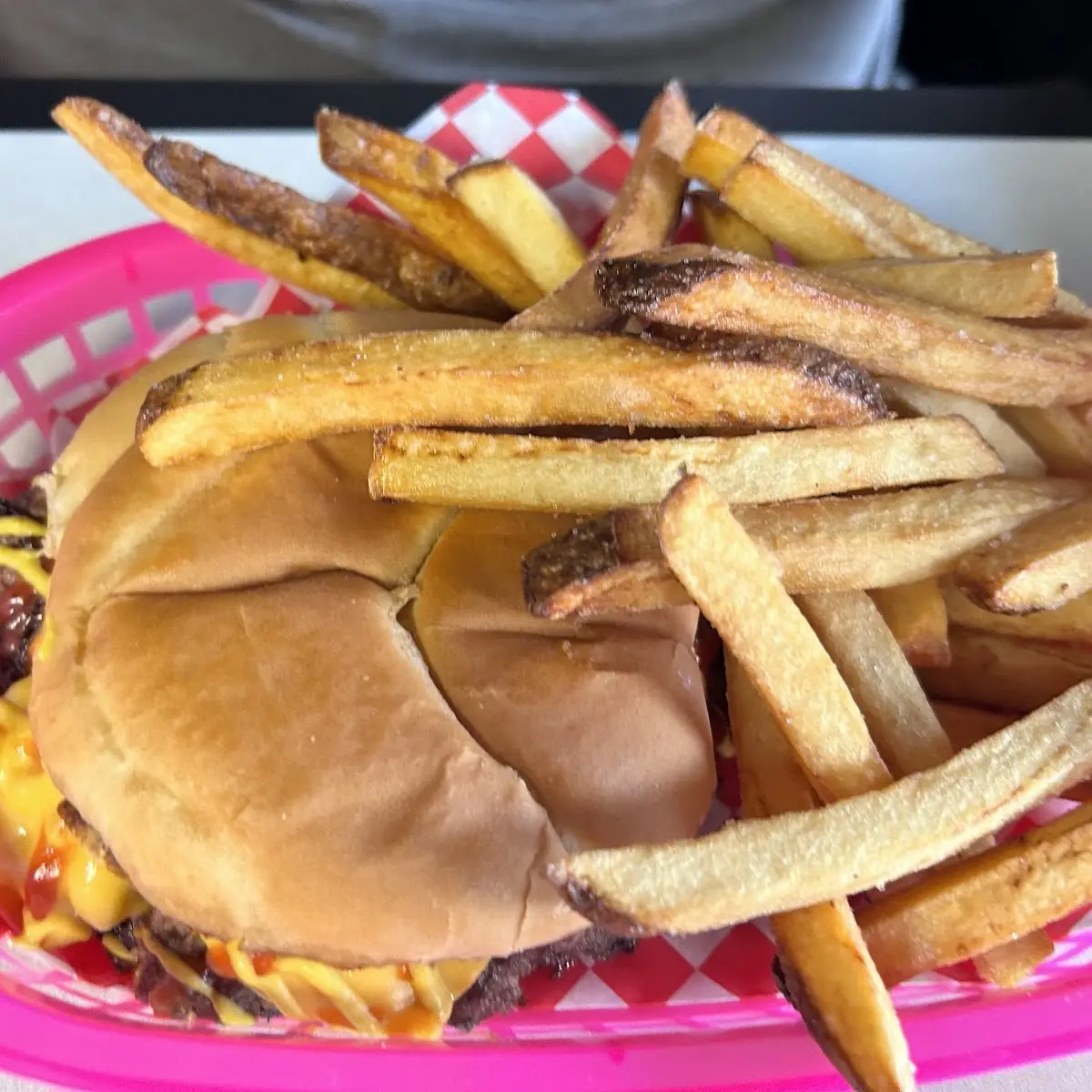 Double Smash Burger and Fries