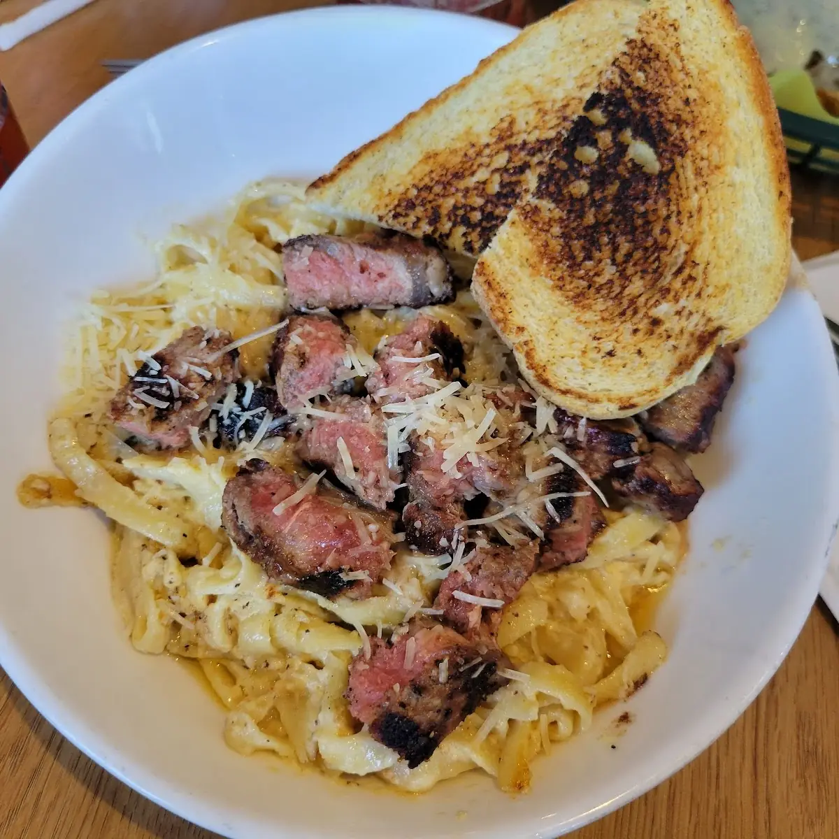 Fettuccine Alfredo with Steak