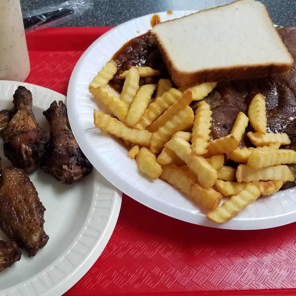 Rib Plate and Smoked Wings
