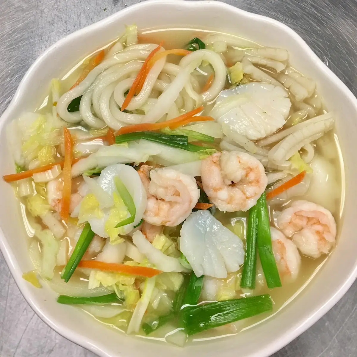 Seafood Udon Noodle Soup