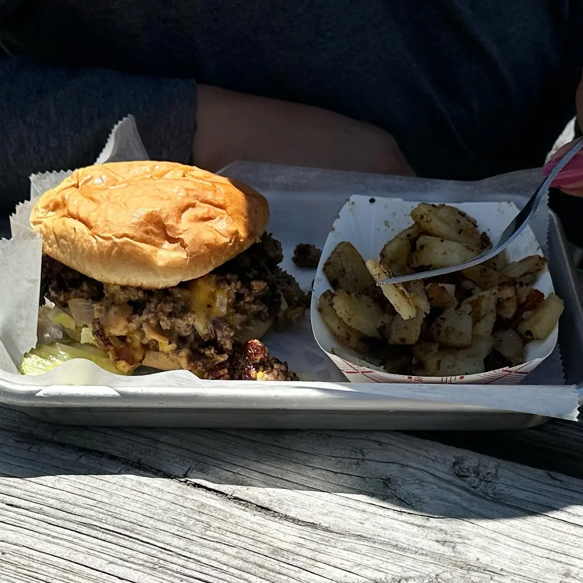 Chop Cheese and Bacon Burger