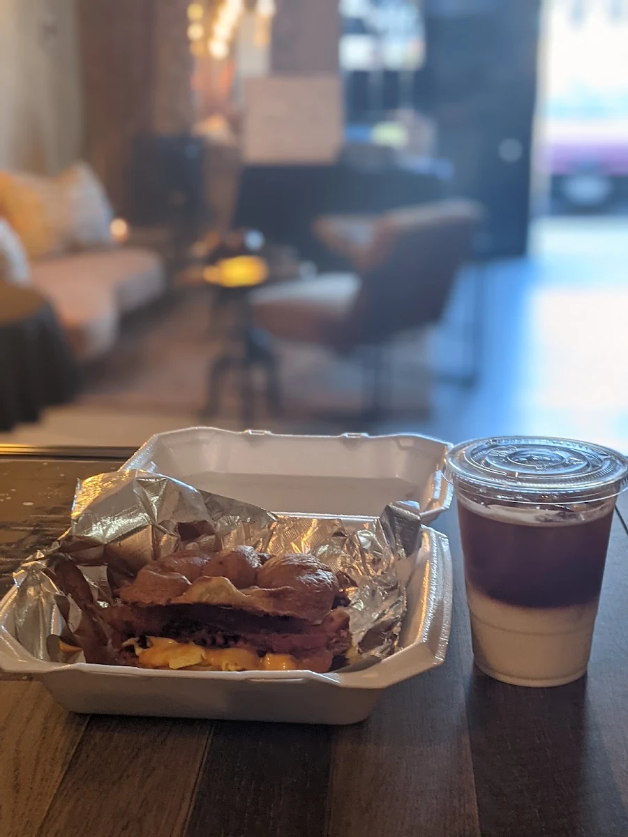 Breakfast Sandwich with Vanilla Latte