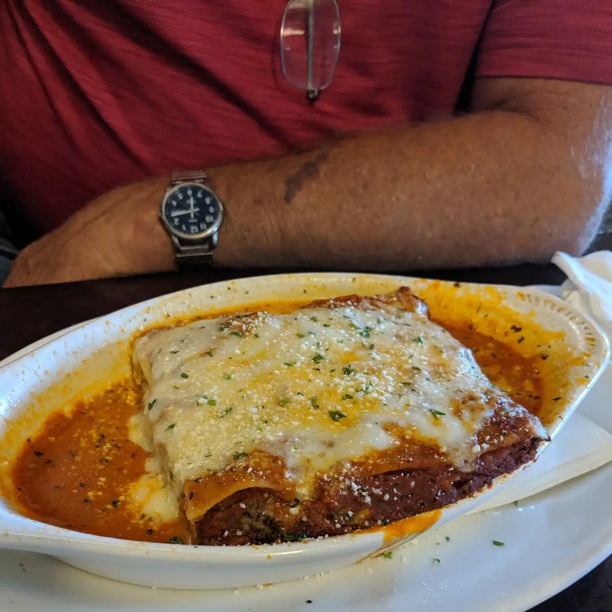 Baked Lasagna with Melted Cheese